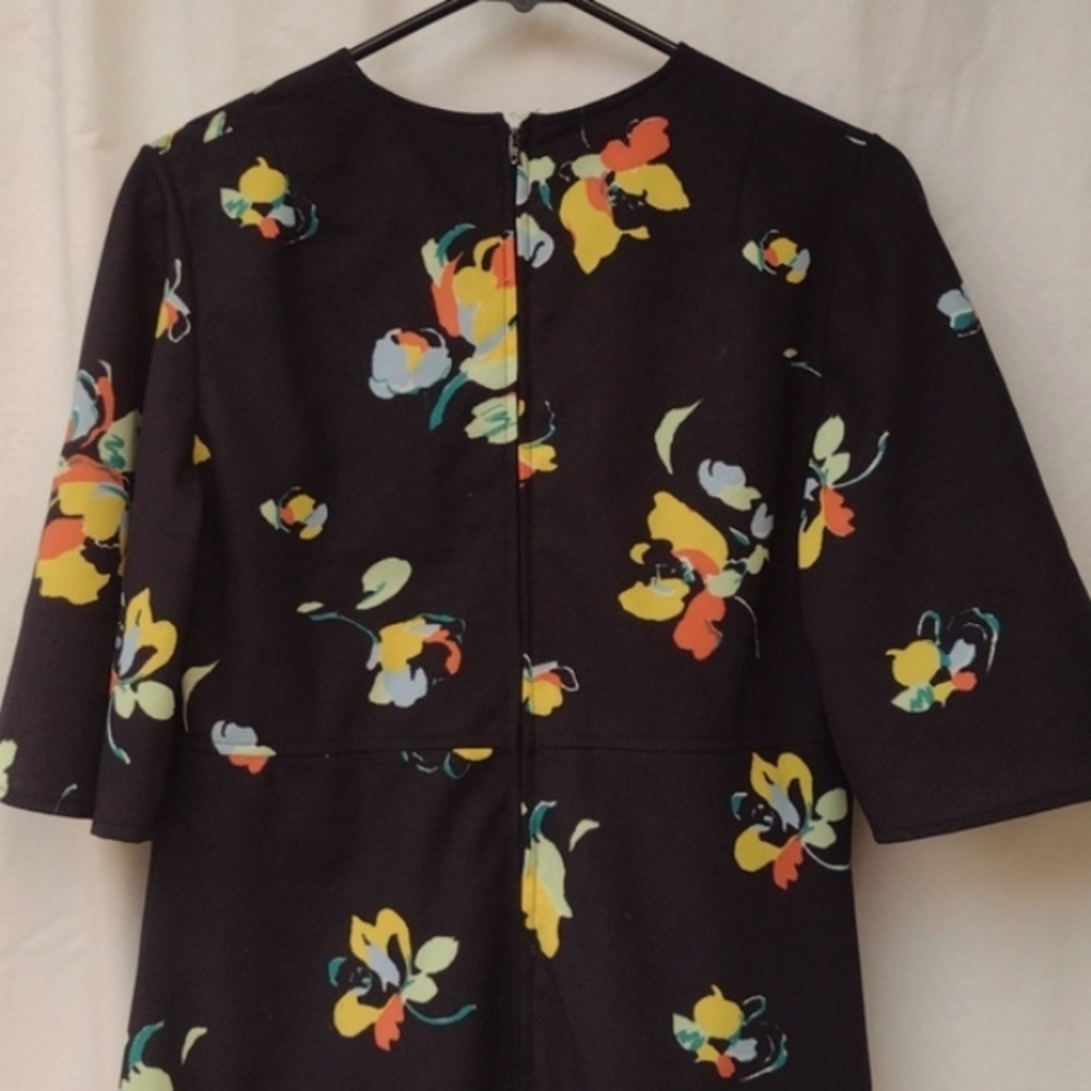 Vintage Mod Puritan Forever Young Black Floral Maxi Empire Dress L - Picture 8 of 9